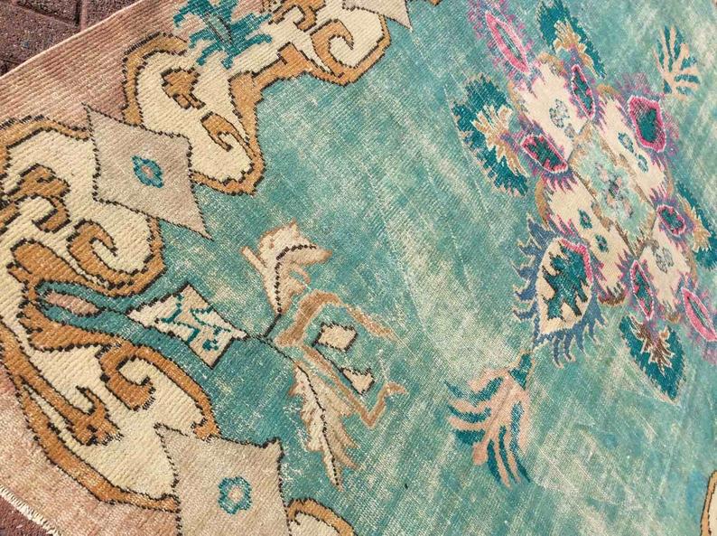 Handmade Antique Turkish Oushak Rug 308cm x 210cm