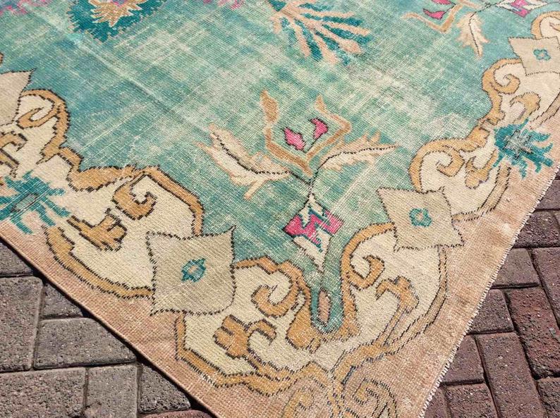 Handmade Antique Turkish Oushak Rug 308cm x 210cm