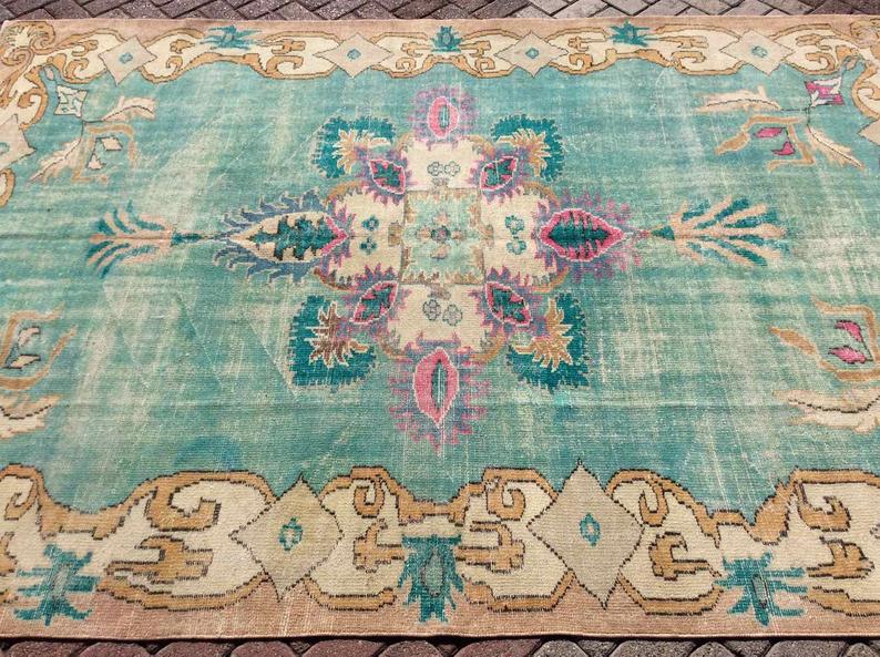 Handmade Antique Turkish Oushak Rug 308cm x 210cm