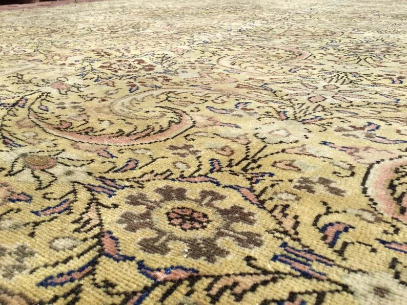 Handmade Antique Turkish Oushak Rug 360x242 cm