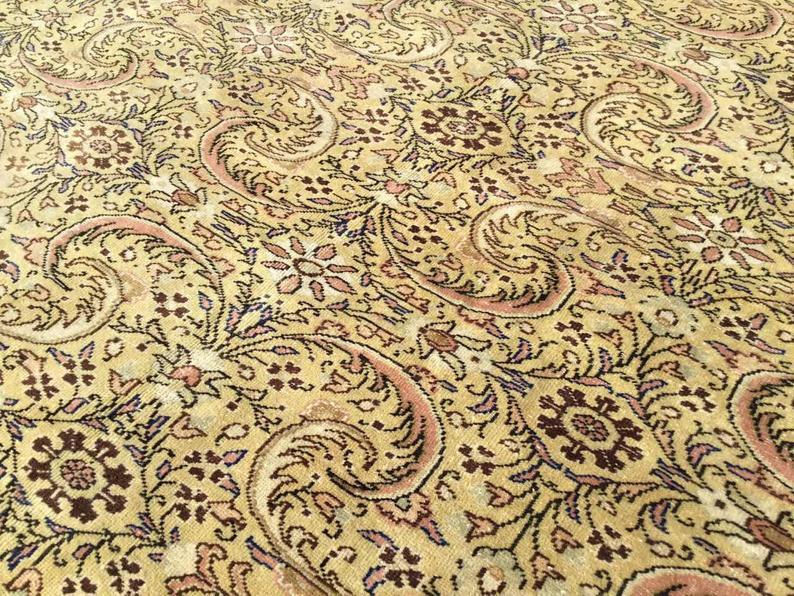 Handmade Antique Turkish Oushak Rug 360x242 cm