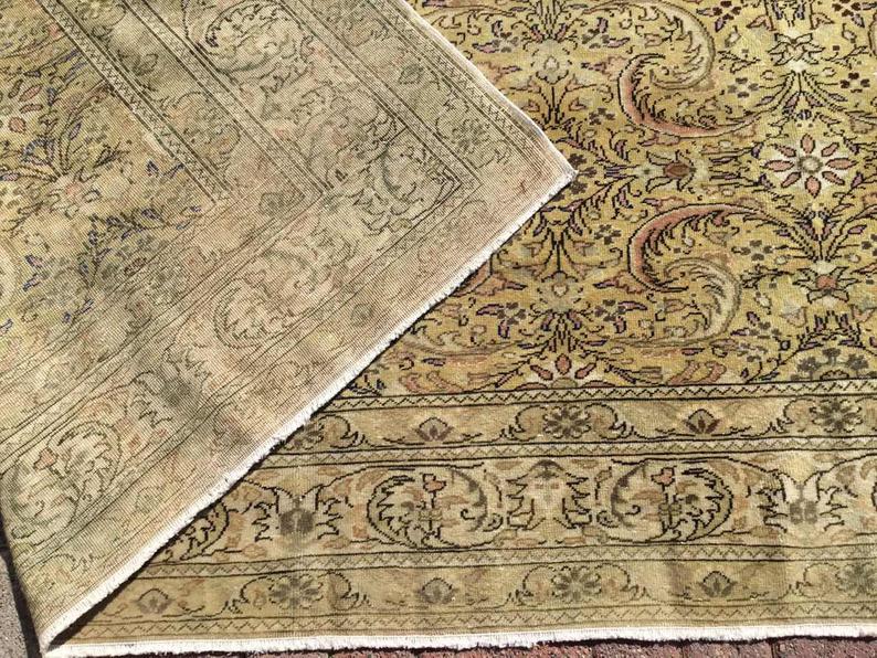 Handmade Antique Turkish Oushak Rug 360x242 cm