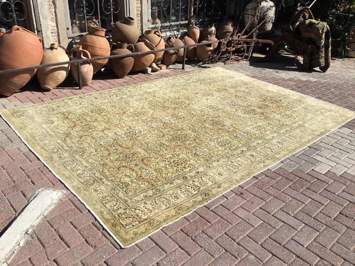 Handmade Antique Turkish Oushak Rug 360x242 cm