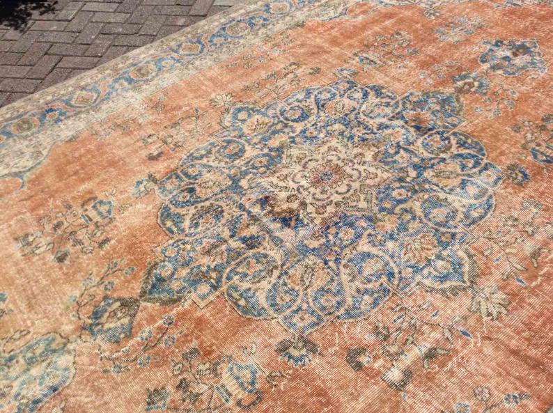 Handmade Antique Turkish Oushak Rug 390cm x 248cm