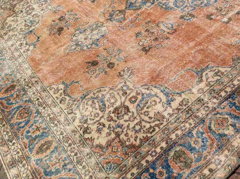Handmade Antique Turkish Oushak Rug 390cm x 248cm