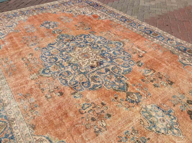 Handmade Antique Turkish Oushak Rug 390cm x 248cm