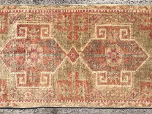 Handmade Antique Turkish Oushak Runner Rug 112cm x 56cm