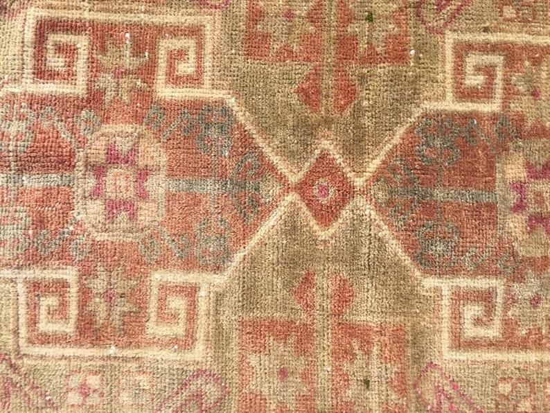 Handmade Antique Turkish Oushak Runner Rug 112cm x 56cm