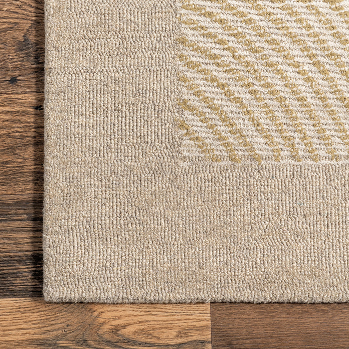 Handmade Beige Wool Area Rug for Modern Interiors