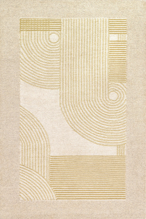 Handmade Beige Wool Area Rug for Modern Interiors