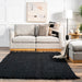 Handmade Black Jute Tasseled Area Rug 152 cm