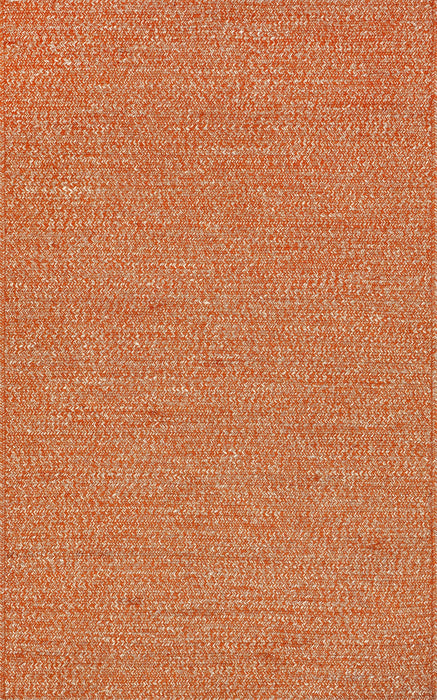 Handgemaakt vloerkleed van gevlochten katoen en jute in oranje 75x150 cm