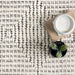 Handmade Ivory Wool Rug with High-Low Design