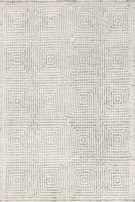 Handmade Ivory Wool Rug with High-Low Design