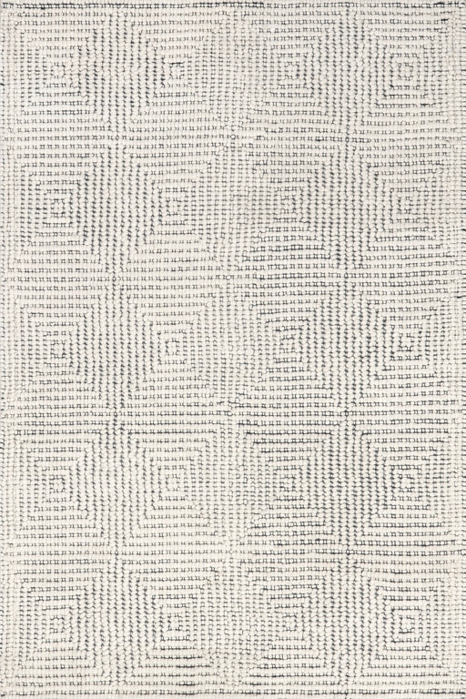 Handmade Ivory Wool Rug with High-Low Design