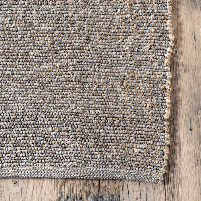 Handmade Jute And Cotton Area Rug 152 Cm Grey