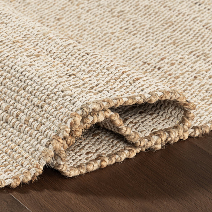 Handgemaakt jute katoenen vloerkleed, natuurlijk design