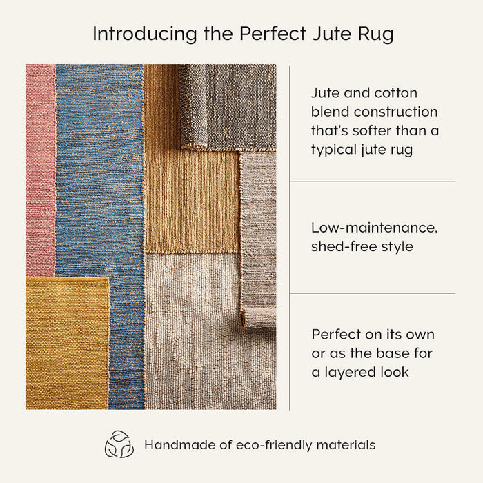 Handgemaakt jute katoenen vloerkleed, natuurlijk design