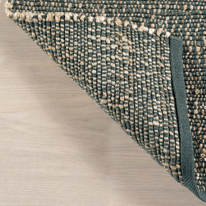 Tappeto fatto a mano in cotone iuta design verde naturale 160x230 cm