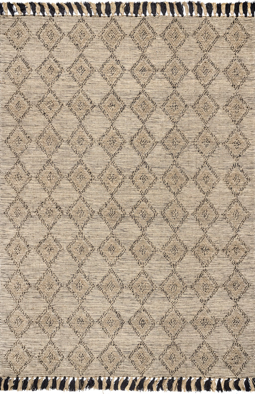 Håndlaget jute bomulls -dusk teppe beige 160x230 cm