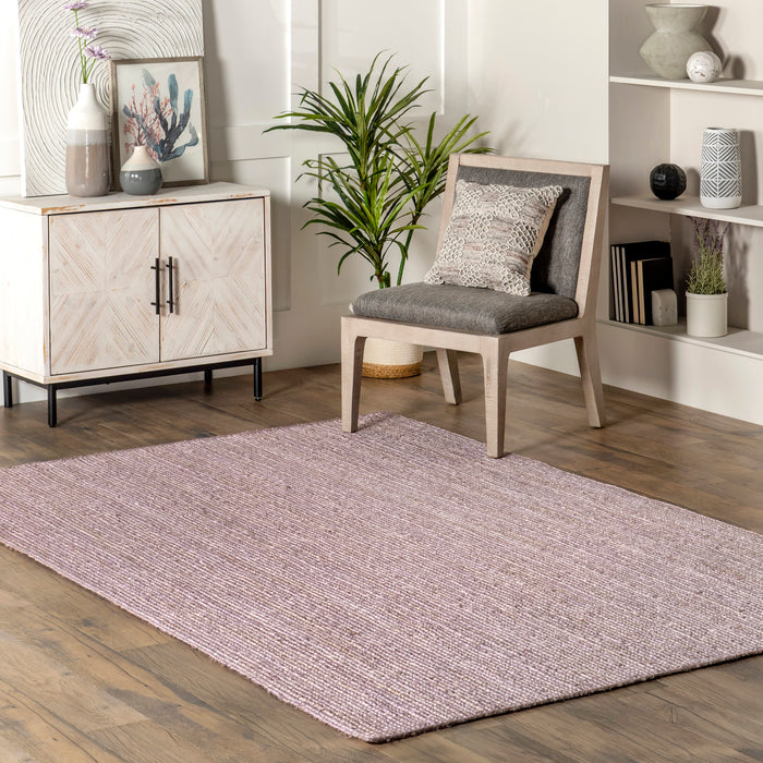 Handmade Jute Rug in Light Purple 100% Natural Material