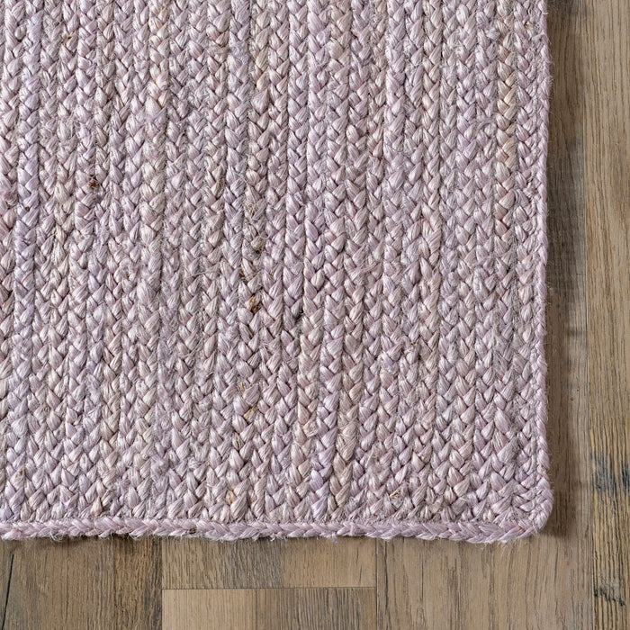 Handmade Jute Rug in Light Purple 100% Natural Material