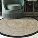 Handmade Jute Rug with Recycled Fabric Border