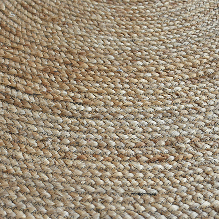 Handmade Jute Rug with Recycled Fabric Border