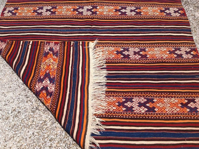 Handmade Kilim Rug 222cm x 144cm Vintage Wool Weave