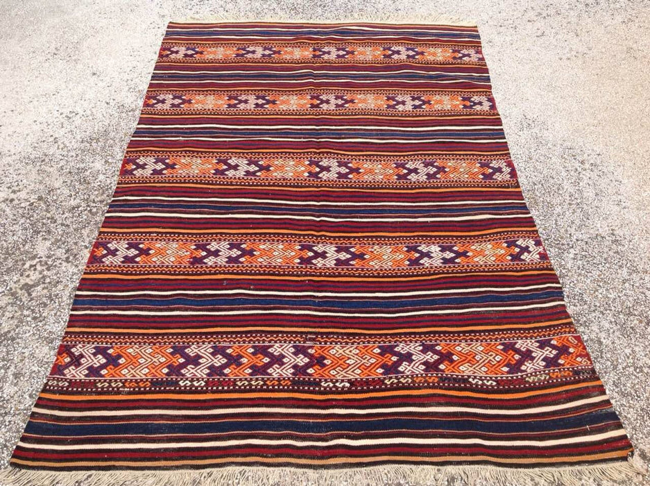 Handmade Kilim Rug 222cm x 144cm Vintage Wool Weave