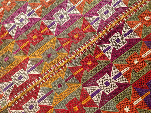 Håndlaget Kilim Teppe 236cm x 162cm Vintage Ull Bomull