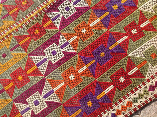 Håndlaget Kilim Teppe 236cm x 162cm Vintage Ull Bomull