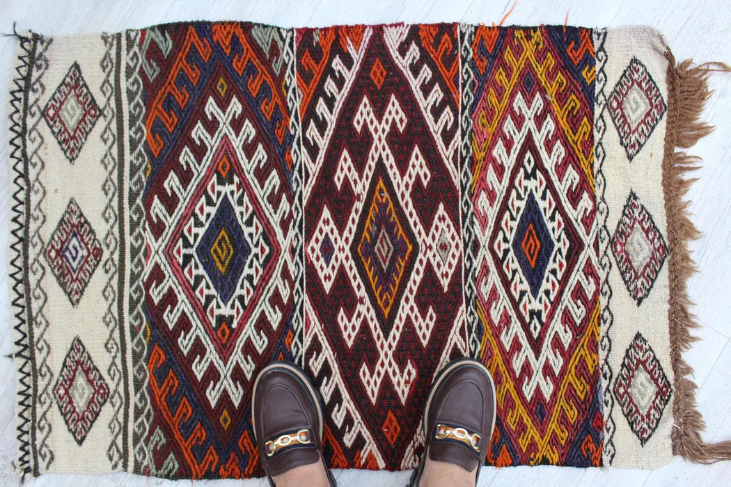 Handmade Kilim Rug Cece 67cm x 100cm Vintage Wool