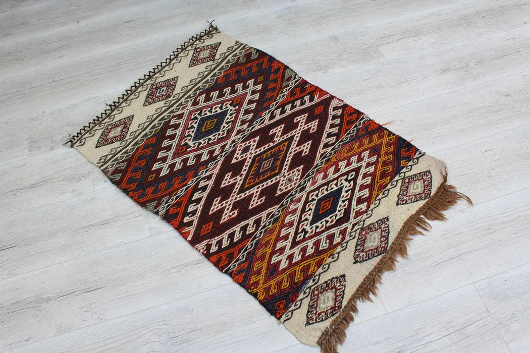 Handmade Kilim Rug Cece 67cm x 100cm Vintage Wool