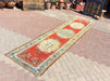 Handmade Mid Century Runner Rug 355cm x 94cm Antique Design