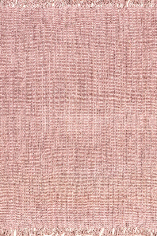 Handgemaakt roze jute vloerkleed met kwastjes 50 cm