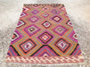Handmade Striped Kilim Rug 251cm x 156cm Vintage Design