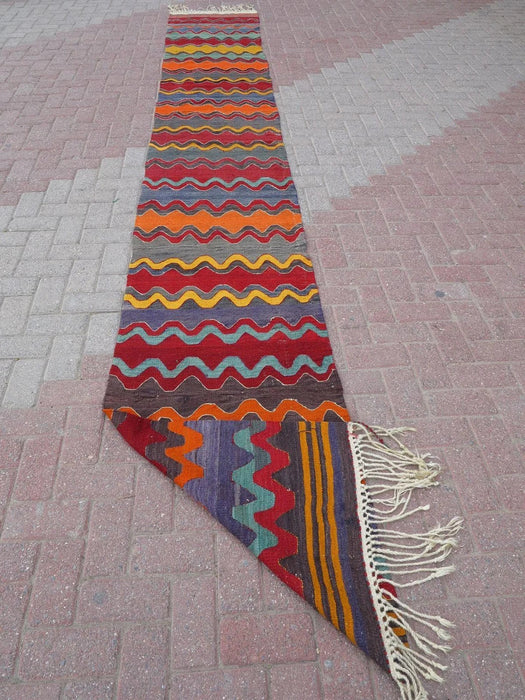 Handmade Turkish Kilim Runner Rug 477cm x 67cm