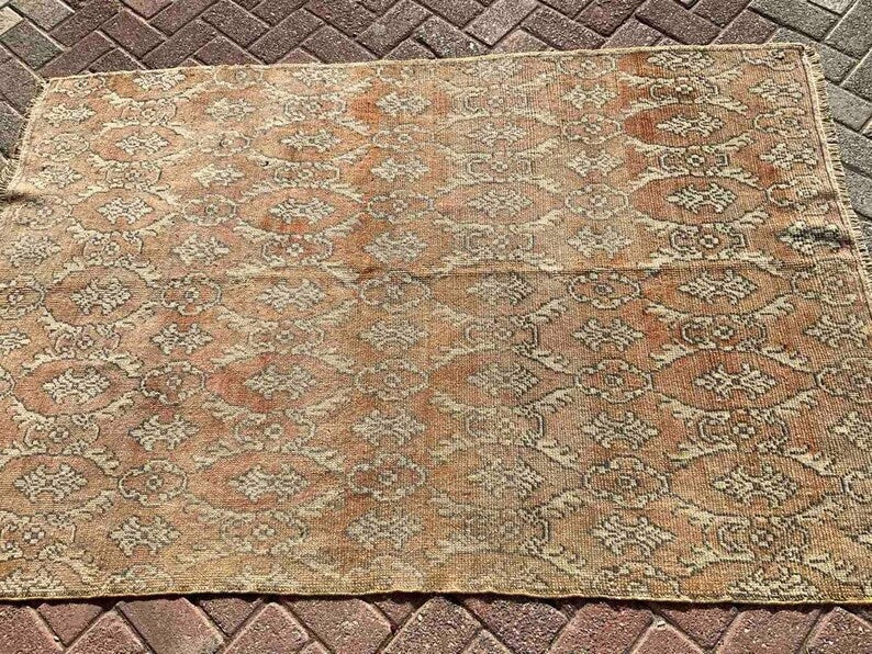 Handmade Turkish Oushak Area Rug 189cm x 125cm Antique