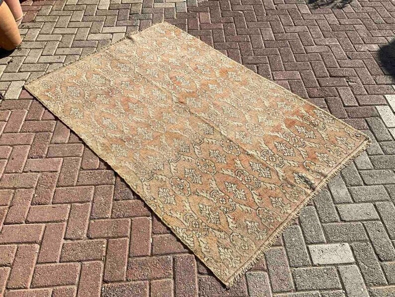 Handmade Turkish Oushak Area Rug 189cm x 125cm Antique