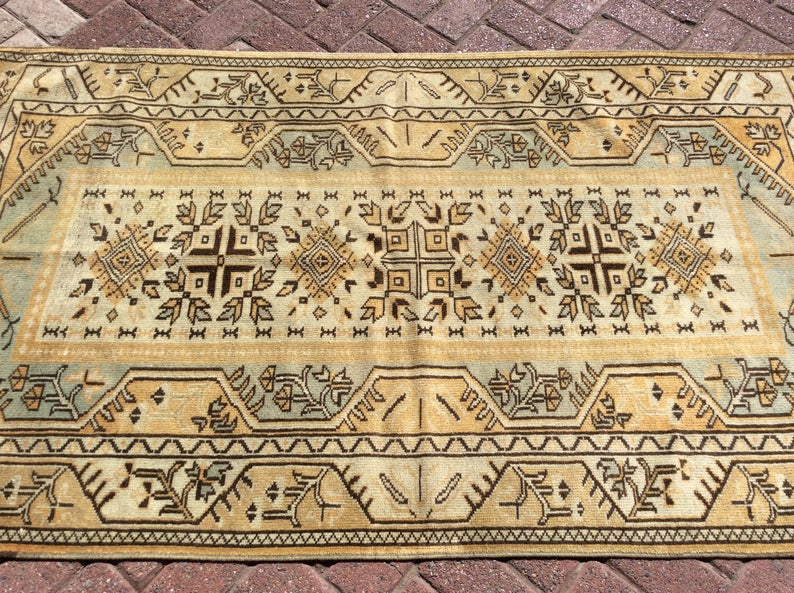 Handmade Turkish Oushak Area Rug 197 cm x 108 cm