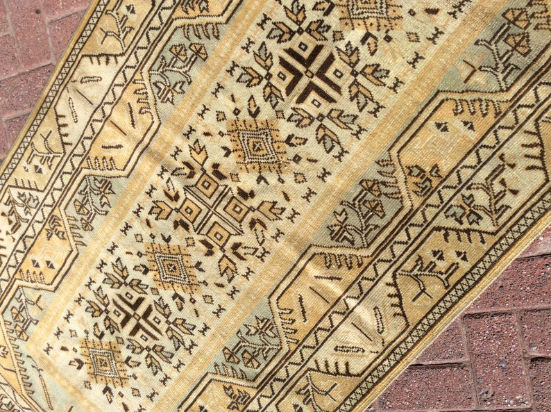 Handmade Turkish Oushak Area Rug 197 cm x 108 cm
