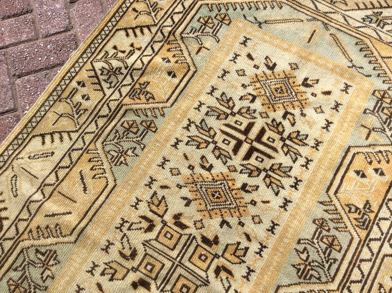 Handmade Turkish Oushak Area Rug 197 cm x 108 cm