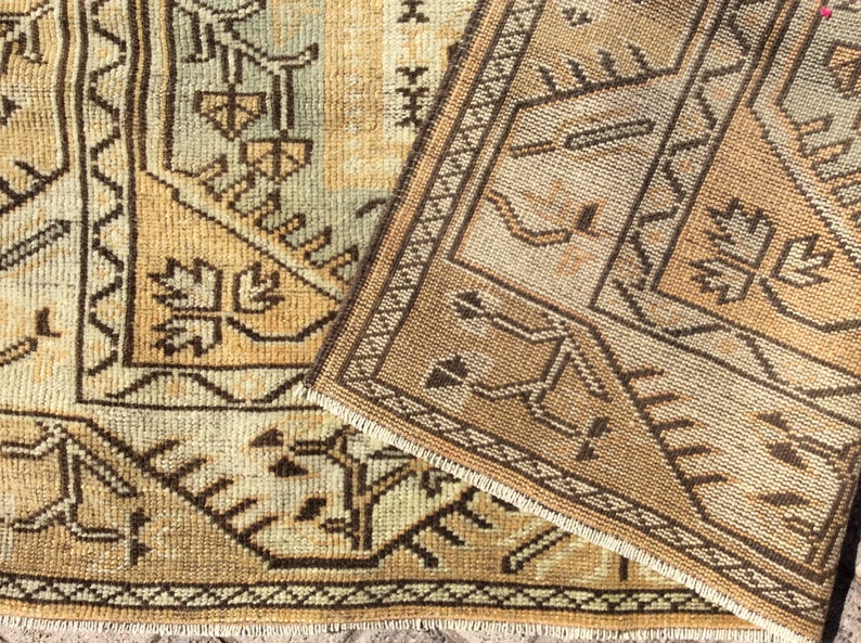Handmade Turkish Oushak Area Rug 197 cm x 108 cm