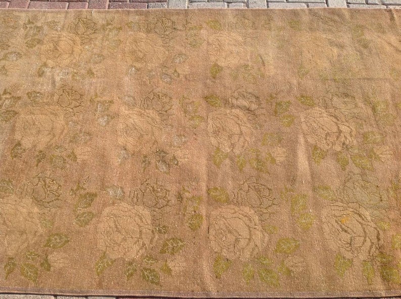 Handmade Turkish Oushak Area Rug 251cm x 137cm