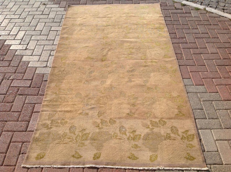 Handmade Turkish Oushak Area Rug 251cm x 137cm