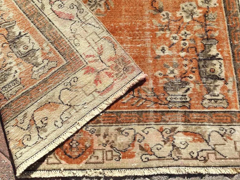 Handmade Turkish Oushak Area Rug 273cm x 180cm 1930s