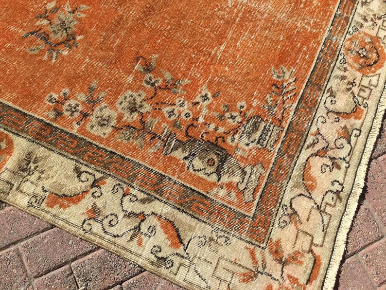 Handmade Turkish Oushak Area Rug 273cm x 180cm 1930s