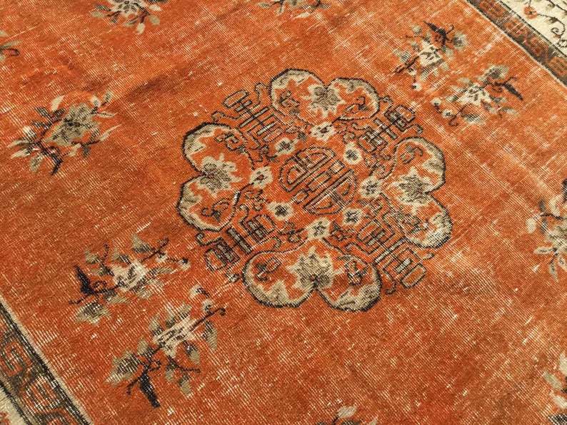 Handmade Turkish Oushak Area Rug 273cm x 180cm 1930s