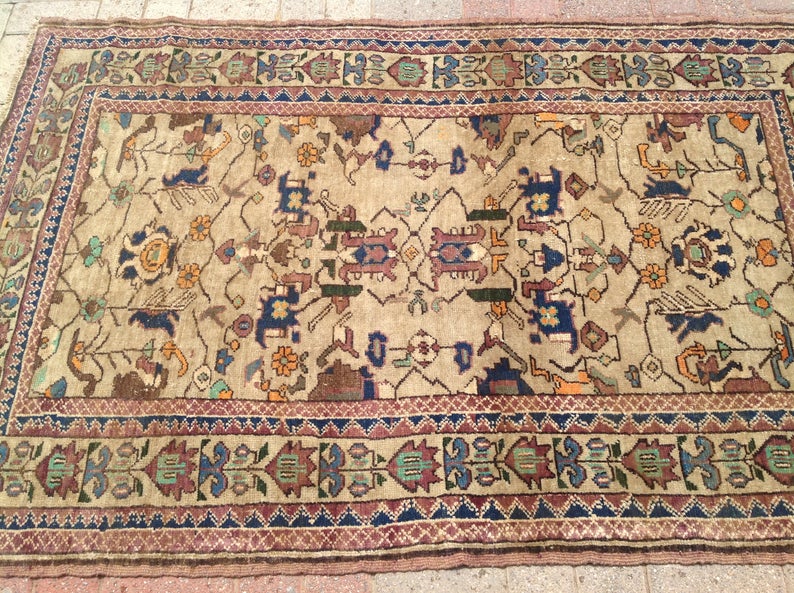 Handmade Turkish Oushak Rug 173cm x 109cm Vintage 1940s
